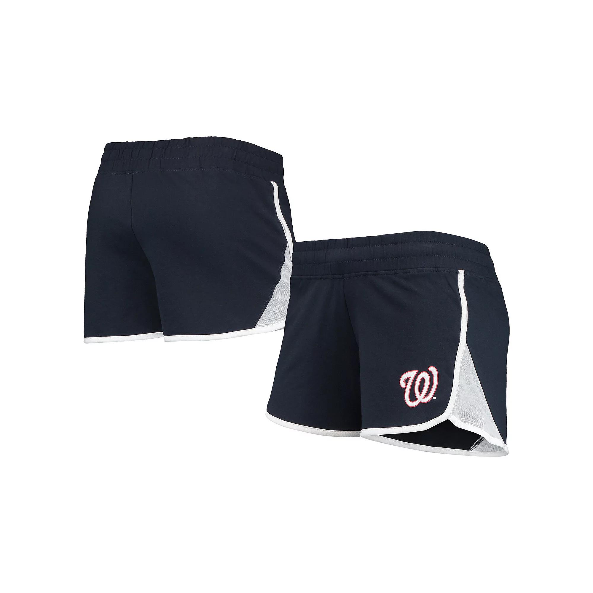 Women's New Era Navy Washington Nationals Stretch French Terry Shorts,  Product Image
