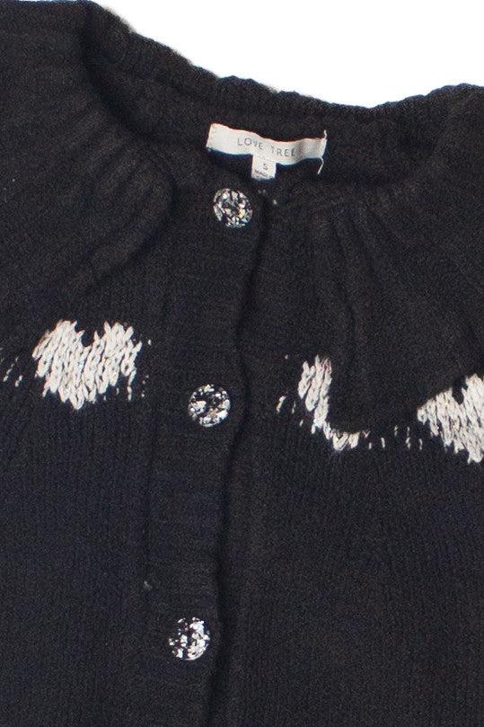 Ruffle Collar Heart Cardigan Product Image