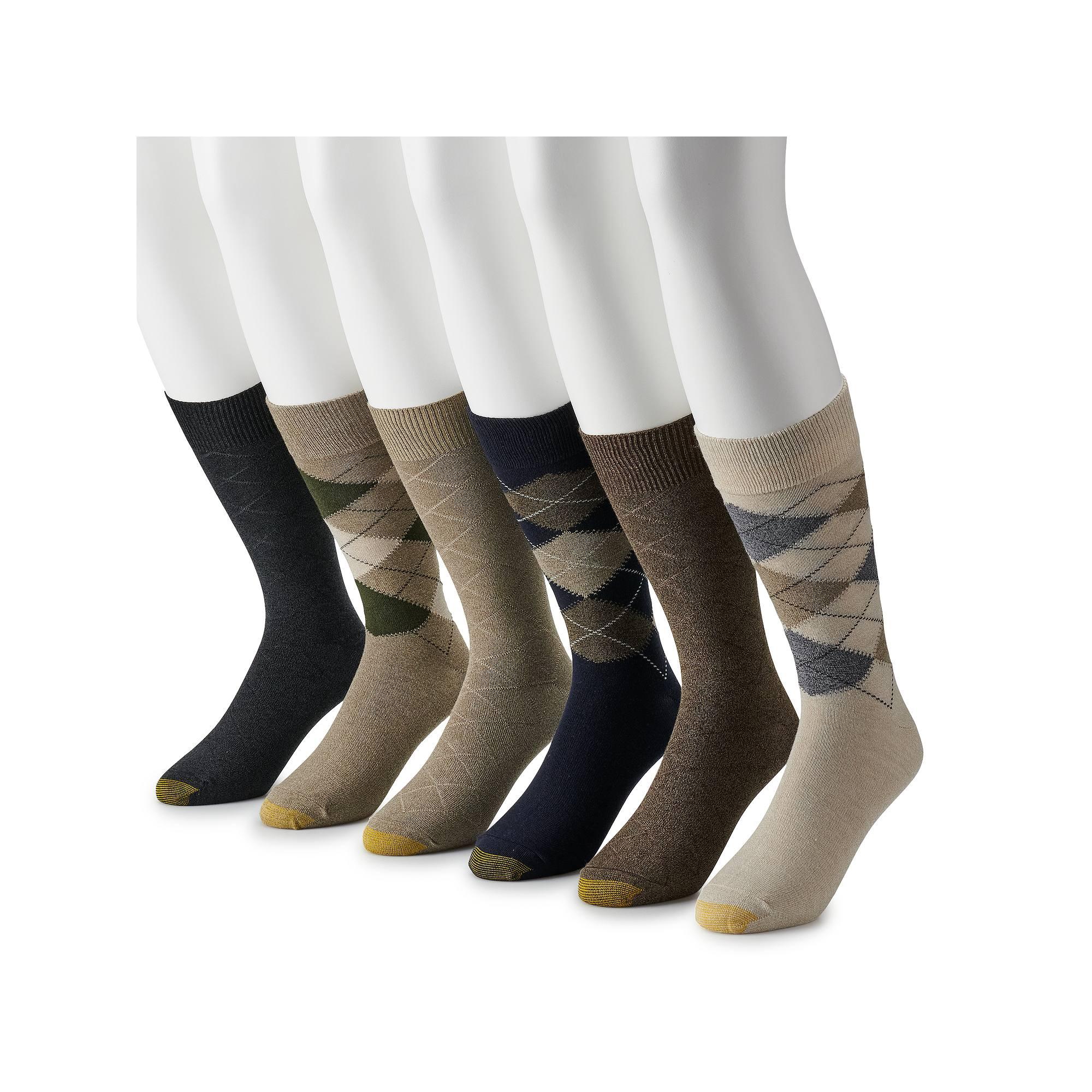 Men's GOLDTOE® 6-pack Cambell Argyle Crew Socks,  Product Image
