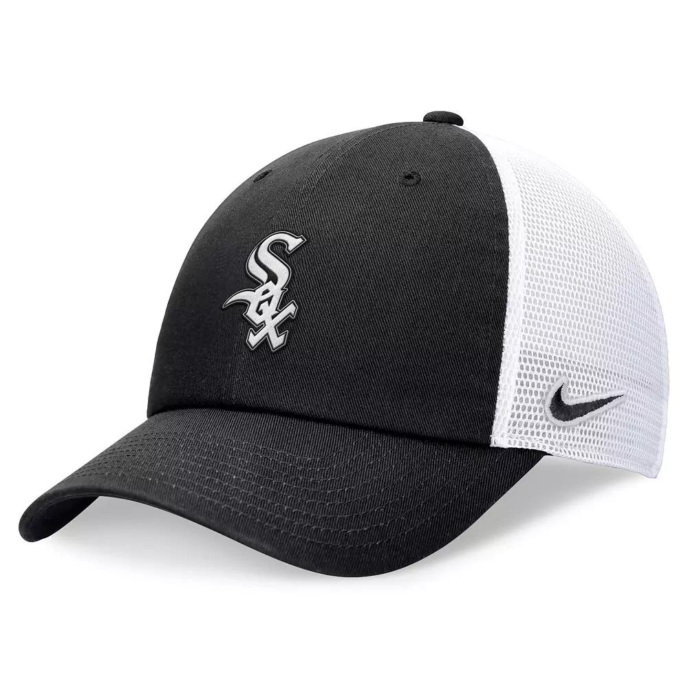 Men's Nike Black Chicago White Sox Evergreen Club Trucker Adjustable Hat, Size: Medium/Large Product Image