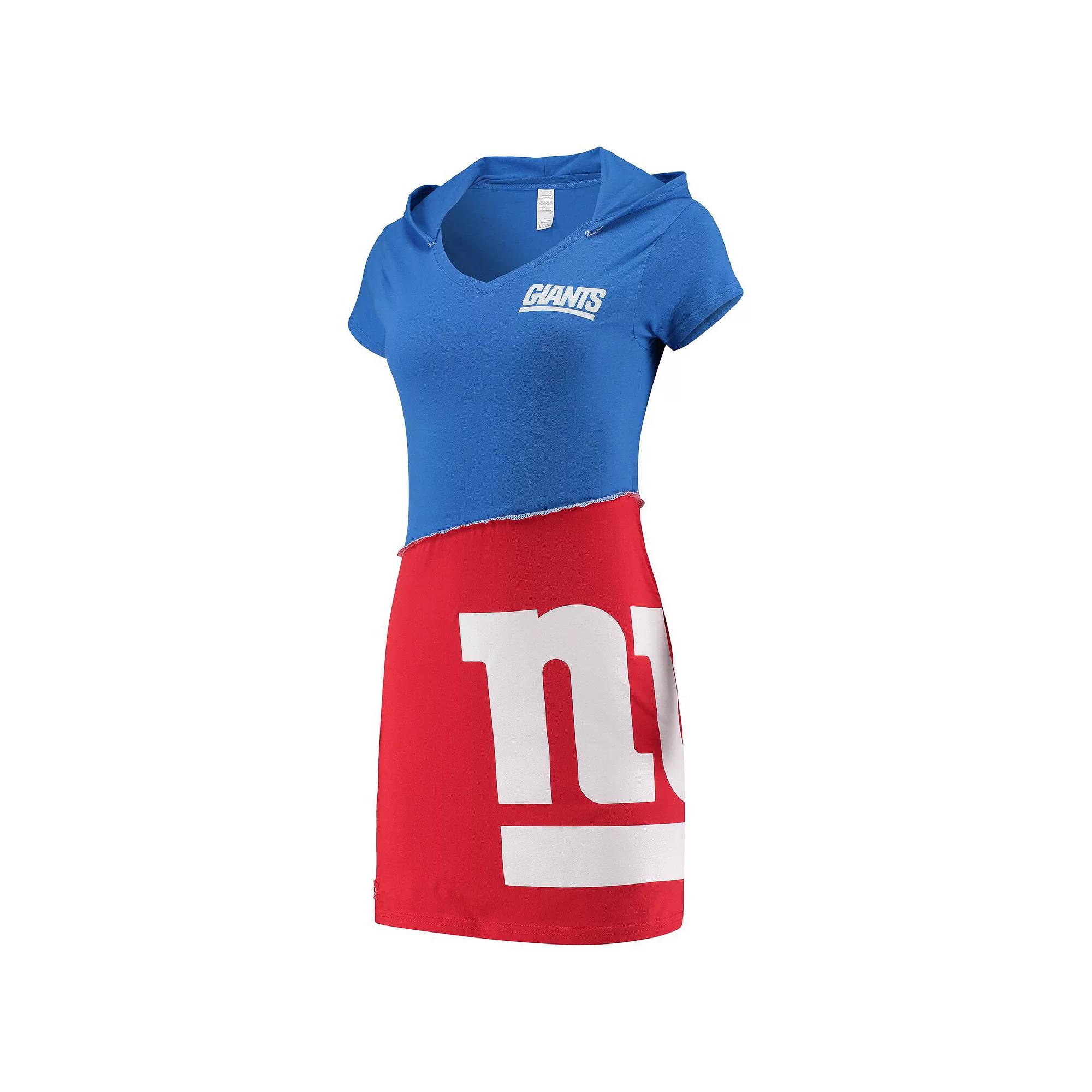 Women's Refried Apparel Royal/Red New York Giants Sustainable Hooded Mini Dress,  Product Image