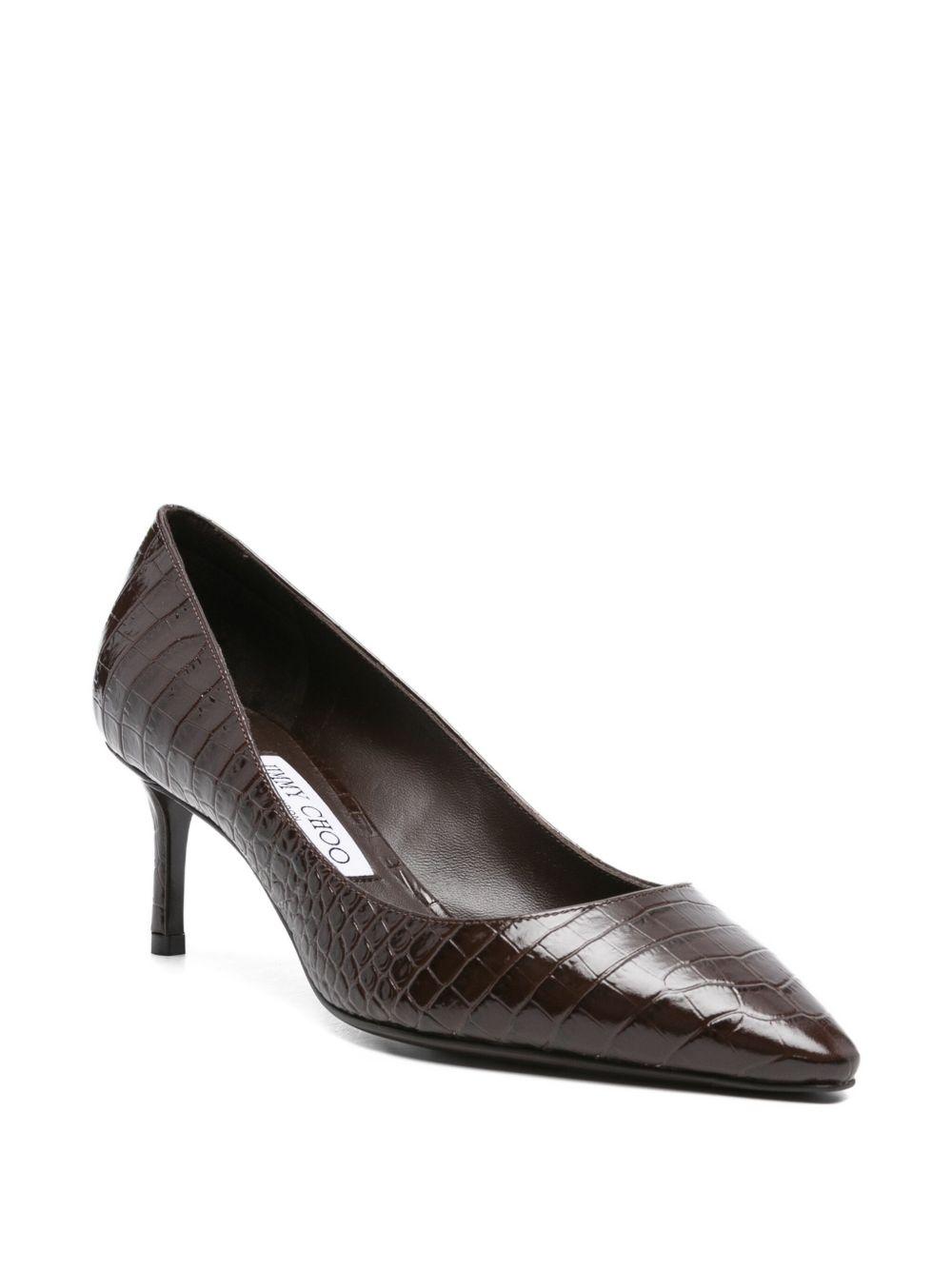 crocodile-embossed pointed-toe pumps Product Image