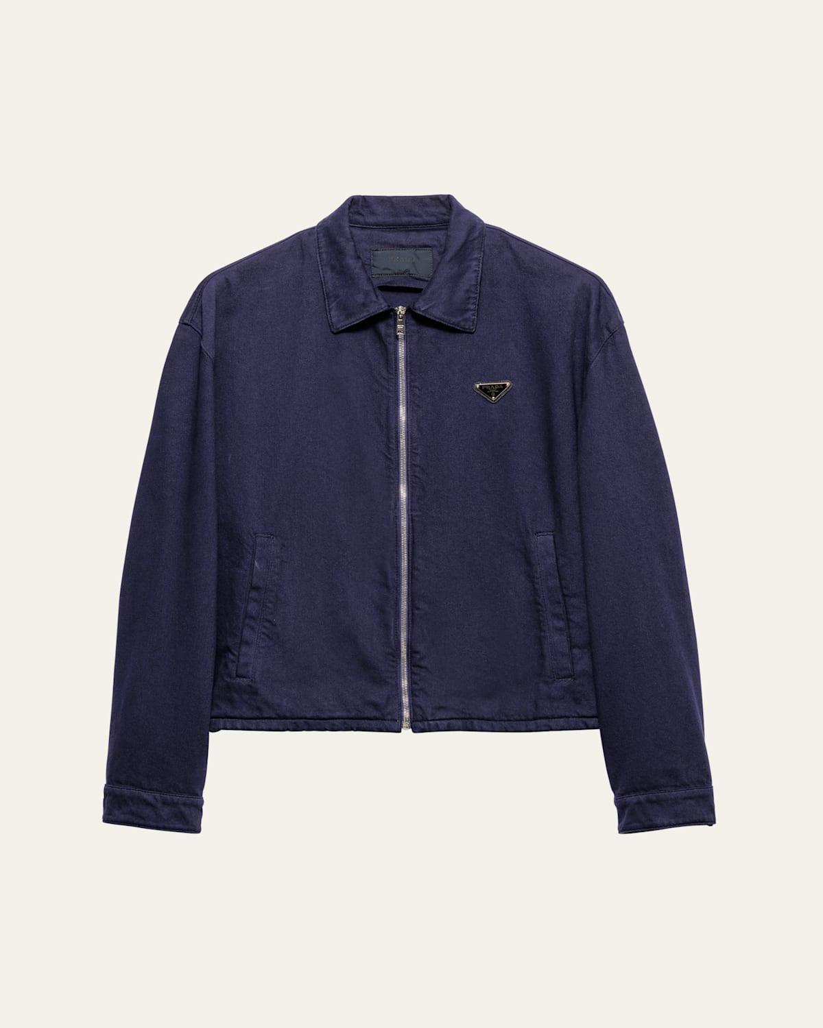 Mens Old Denim Zip Jacket Product Image