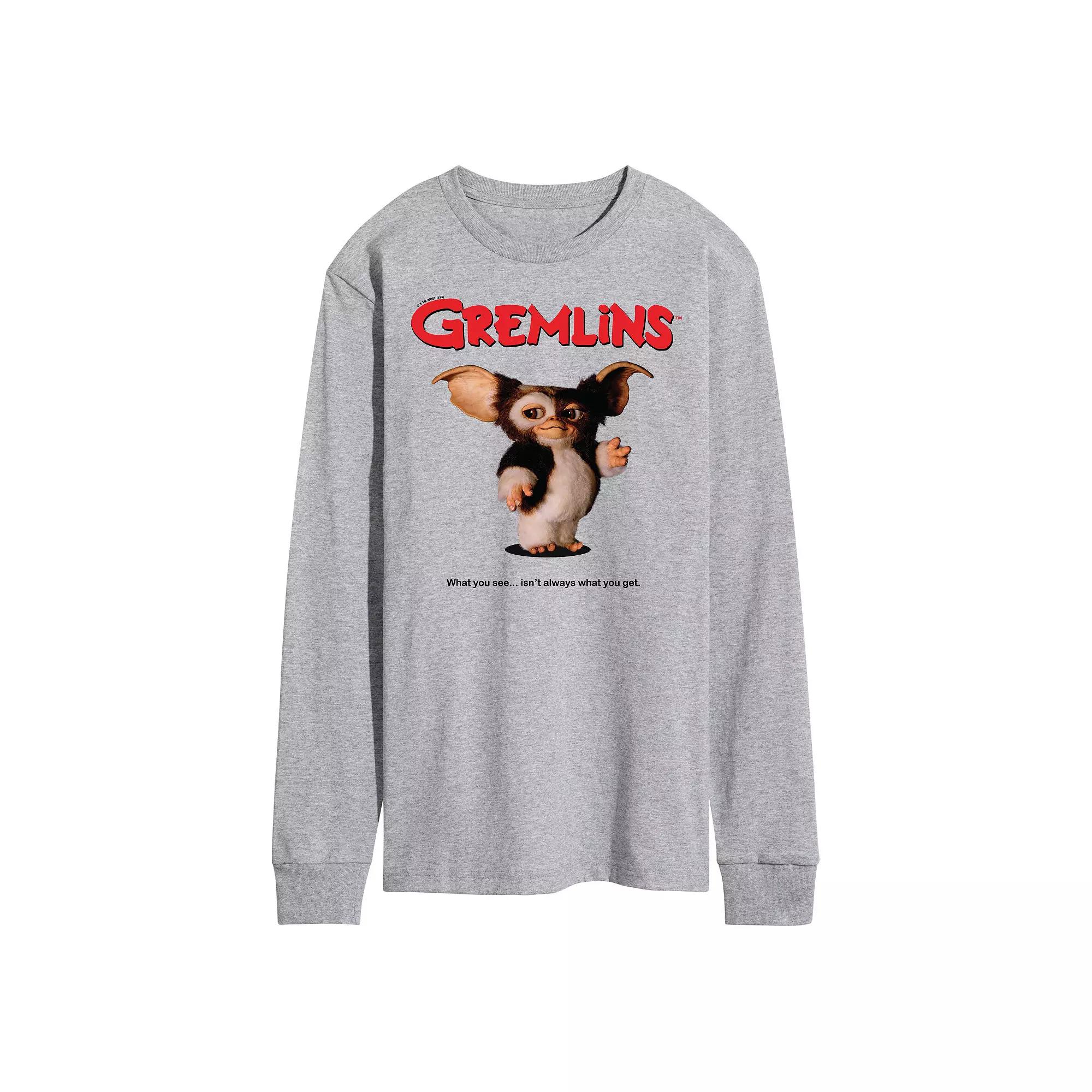 Men's Gremlins Movie Poster Long Sleeve Graphic Tee,  Product Image