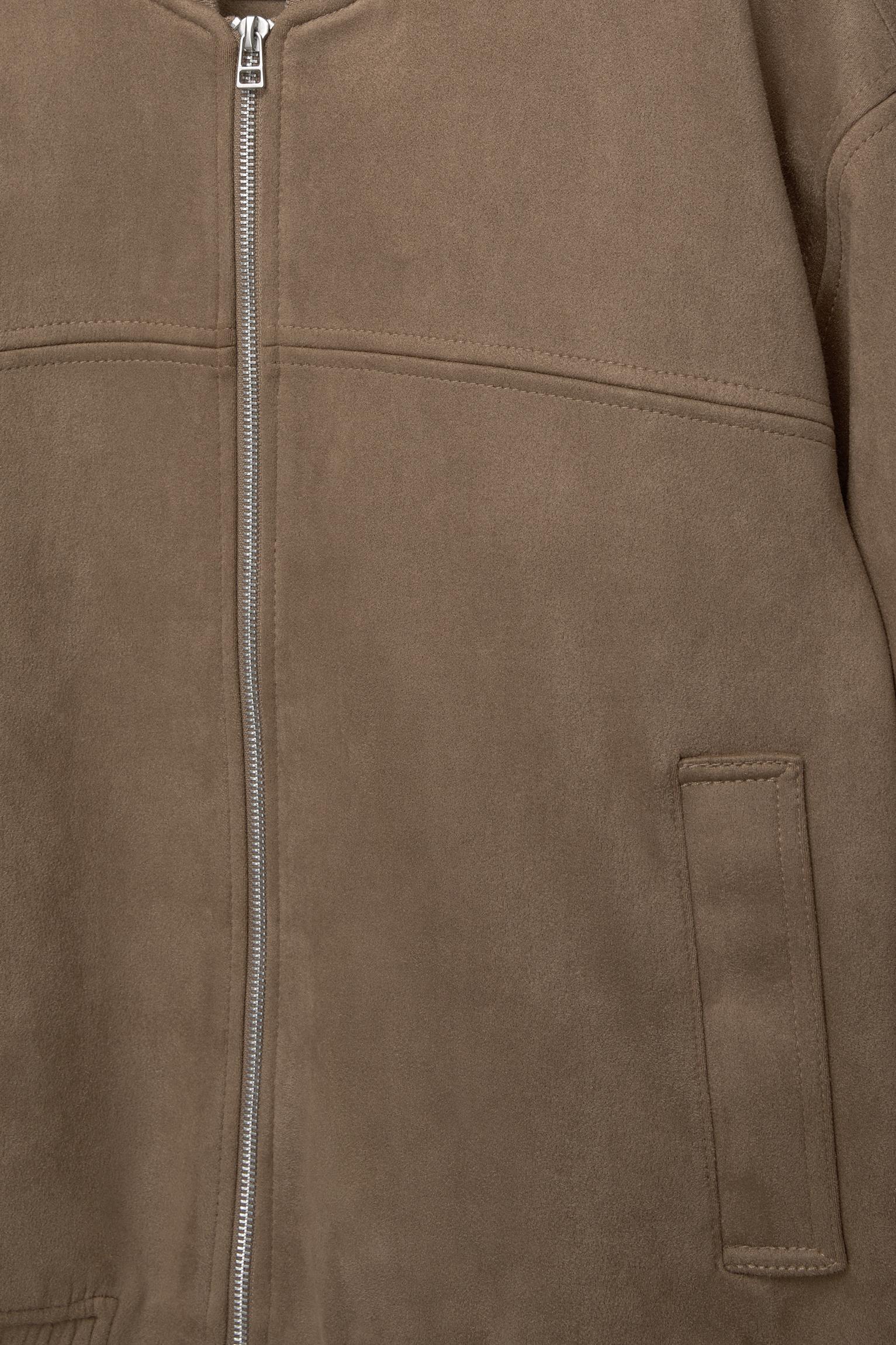 Faux suede bomber jacket Product Image