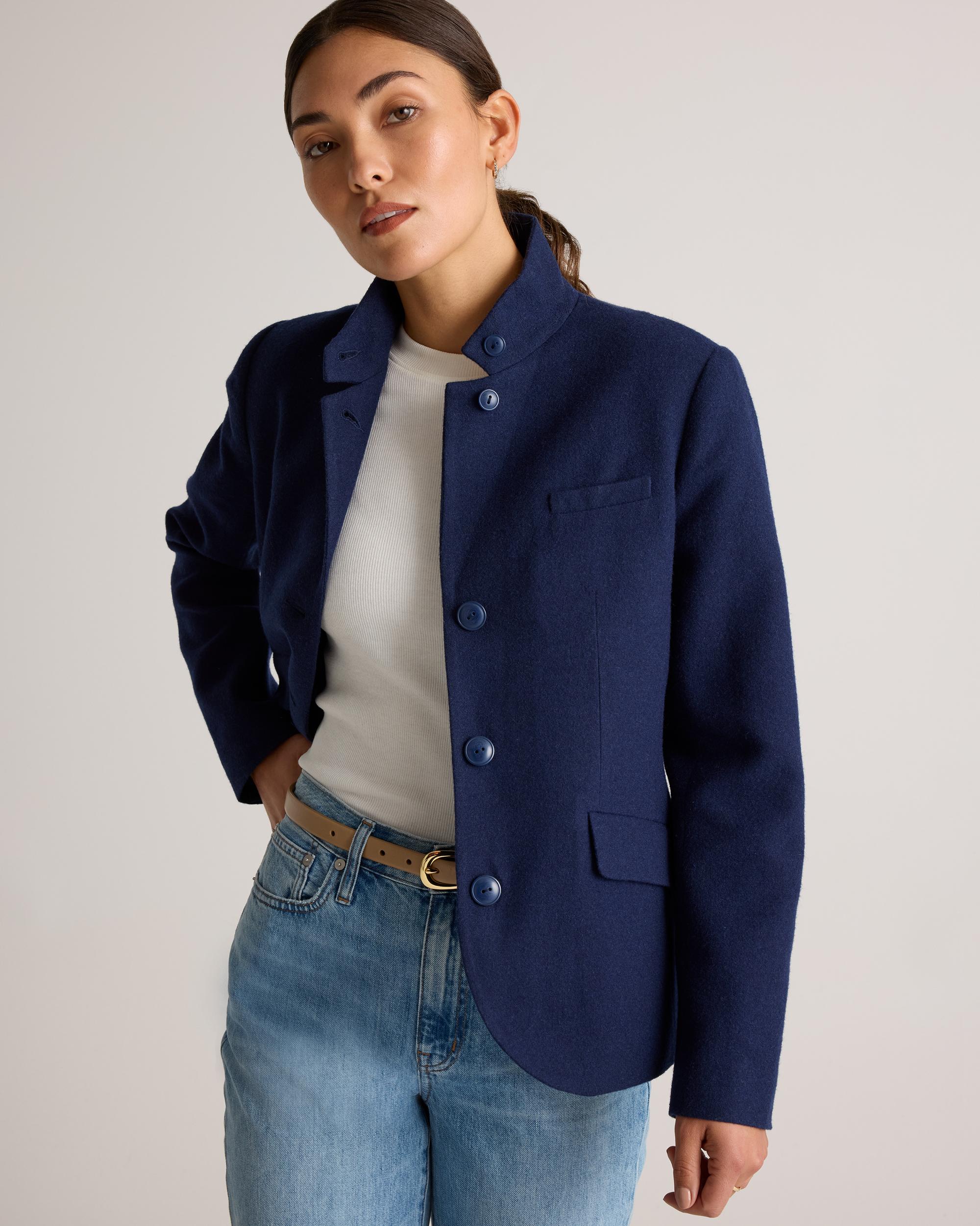 Quince | Women's Italian Wool Stand Collar Blazer Product Image