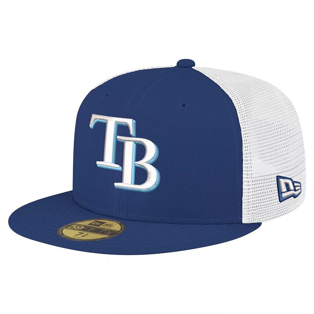 Men's New Era Navy Tampa Bay Rays Team Color 59FIFTY Trucker Fitted Hat, Size: 7 1/4, Blue Product Image
