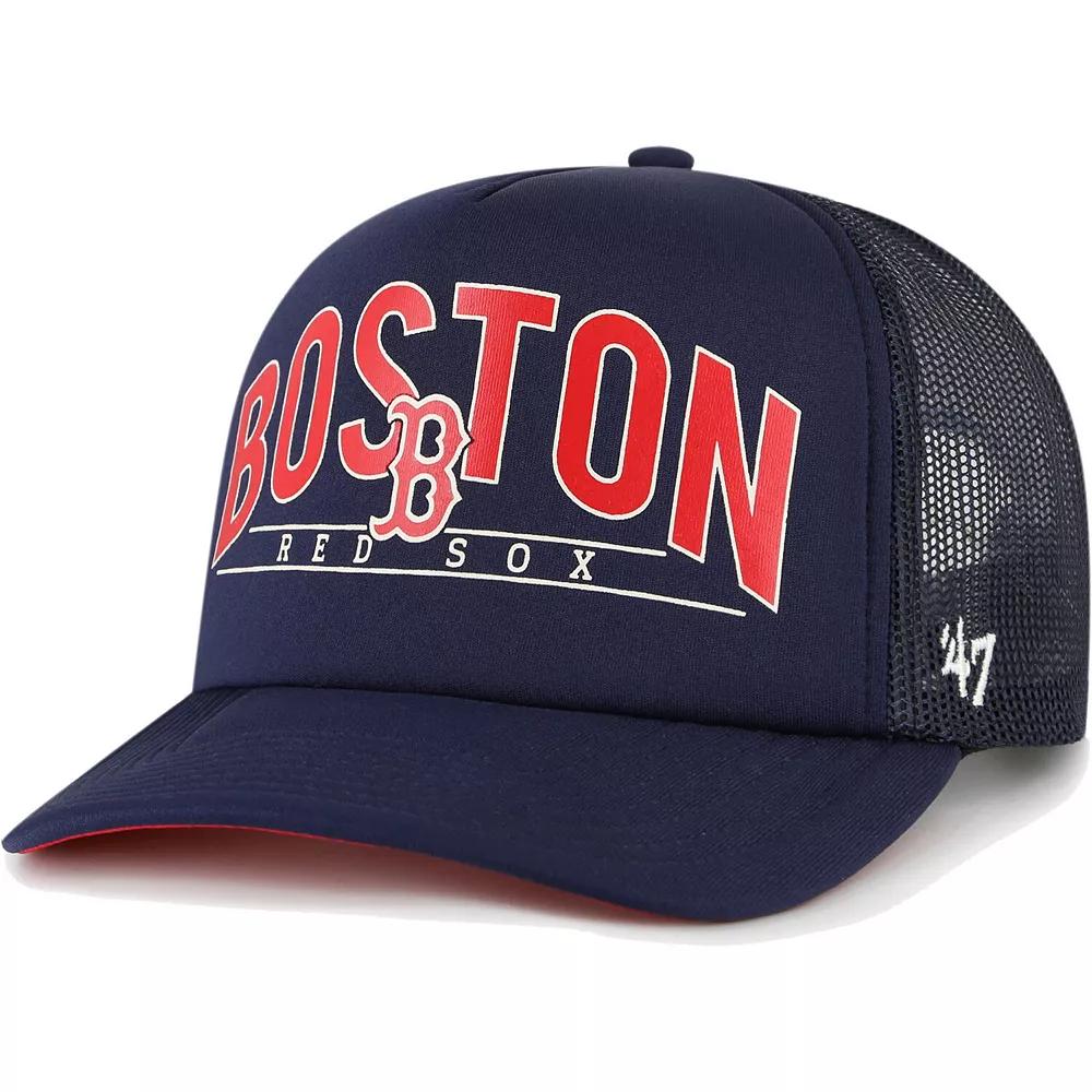 Men's '47 Navy Boston Red Sox Backhaul Foam Trucker Snapback Hat, Blue Product Image