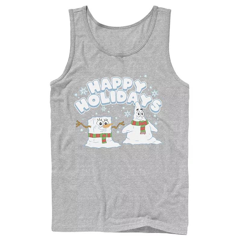 Men's Nickelodeon SpongeBob SquarePants Snowmen Happy Holidays Tank Top,  Product Image