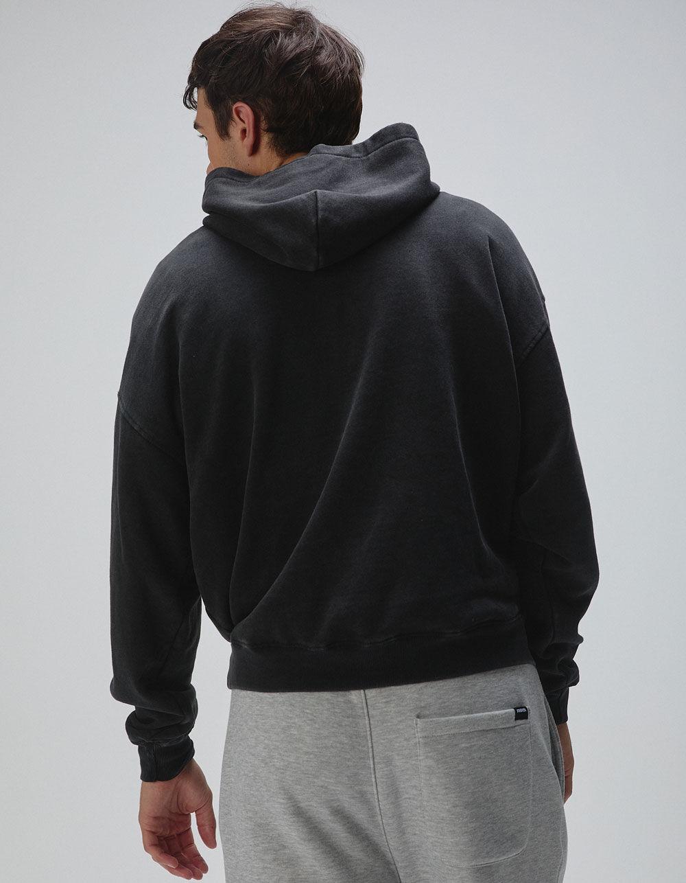 RSQ Mens Washed Oversized Hoodie - BLACK Product Image