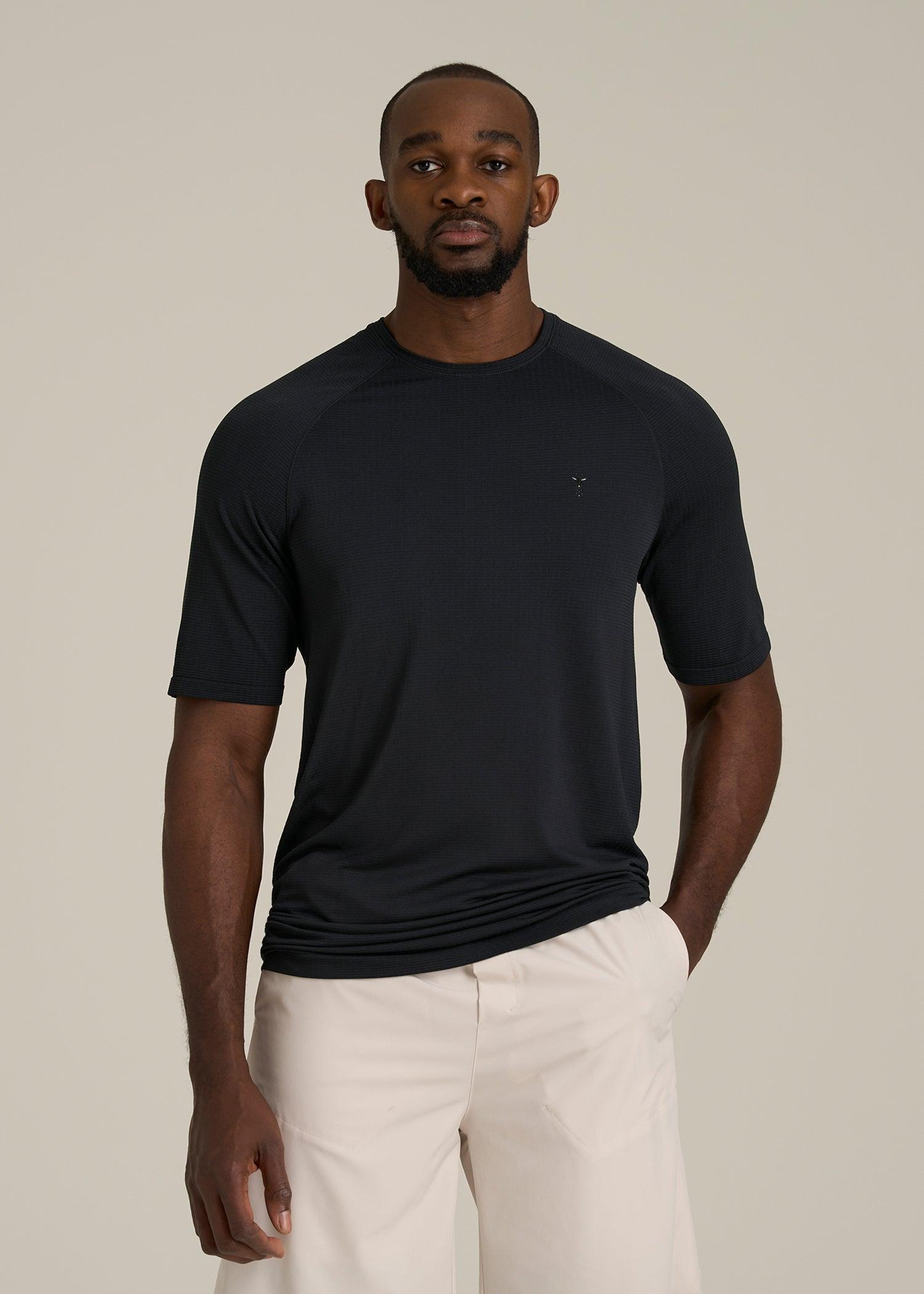 Vented Training Top for Tall Men in Black Male Product Image