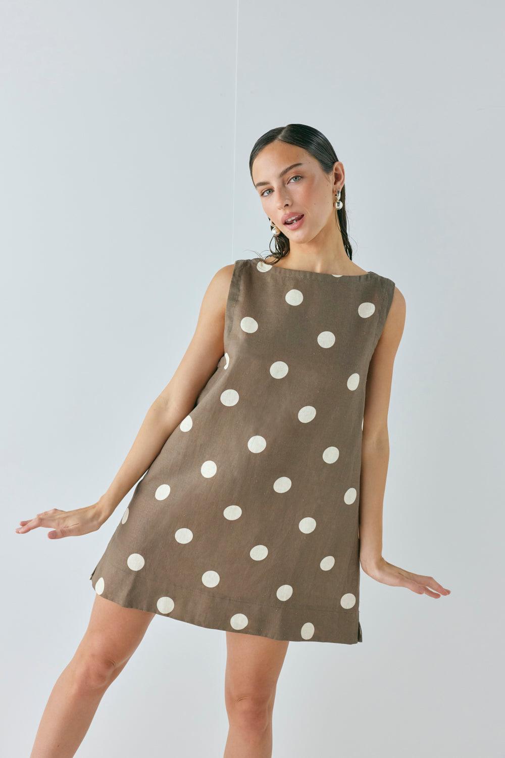Aftersun Linen Mini Dress Spot Product Image