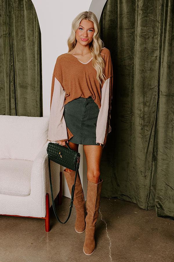 Crisp Fall Lace Up Shift Top Product Image