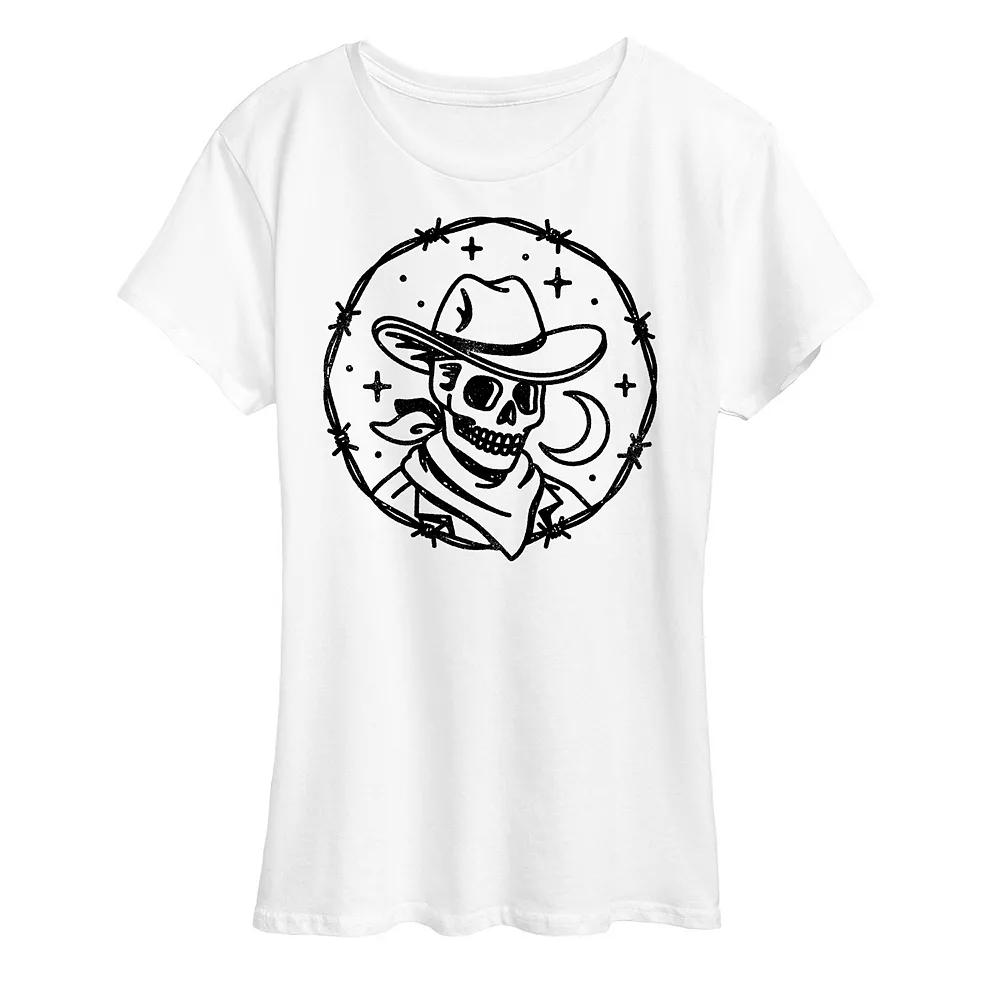 Women's Skeleton Cowboy Graphic Tee,  Product Image