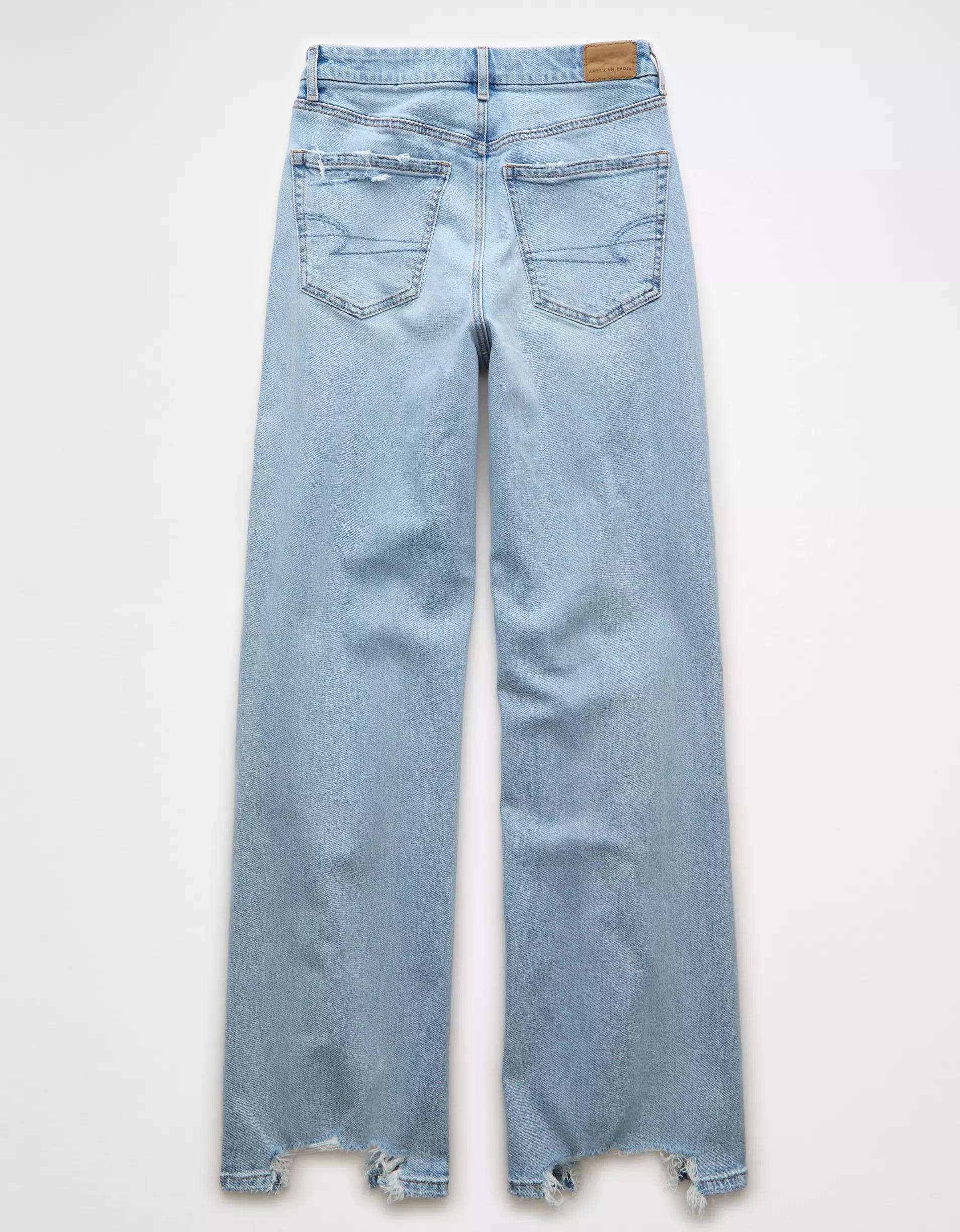AE Strigid Curvy Ripped Super High-Waisted Baggy Straight Jean Product Image