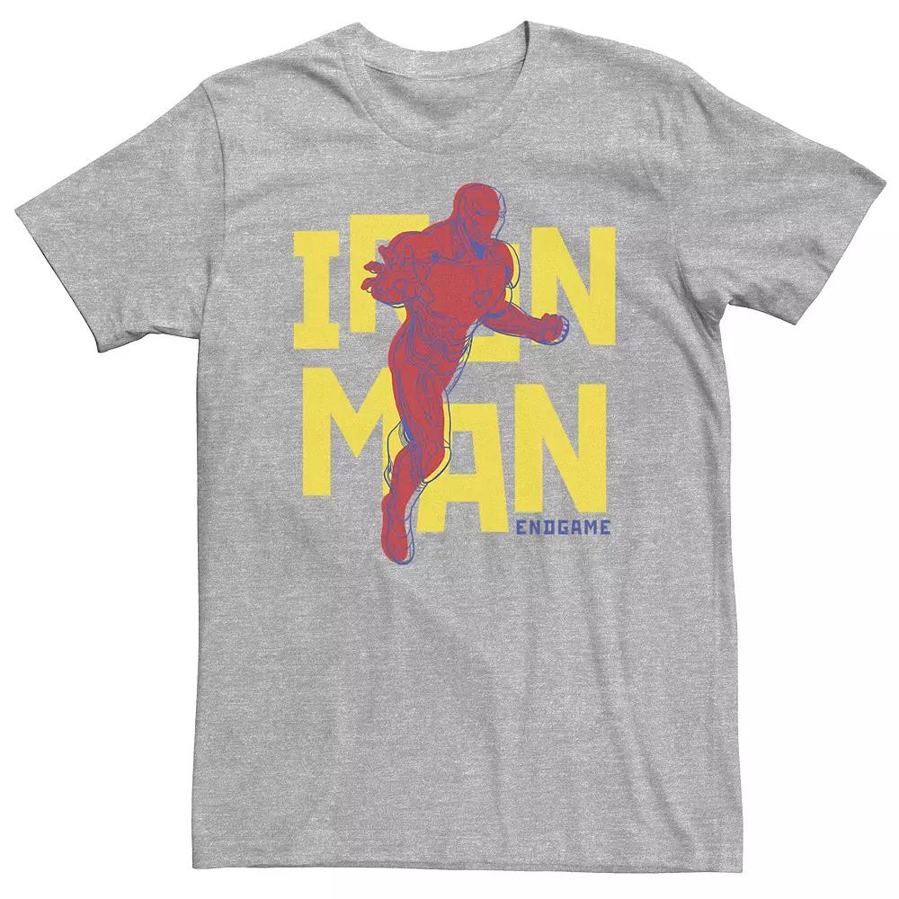 Big & Tall Marvel Avengers Endgame Iron Man Pop Art Portrait Tee, Men's, Size: 4XL, Athletic Grey Product Image