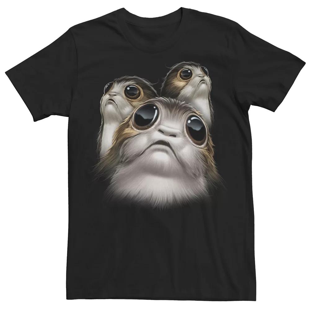 Men's Mens Star Wars Big Face Porgs Tee,  Product Image