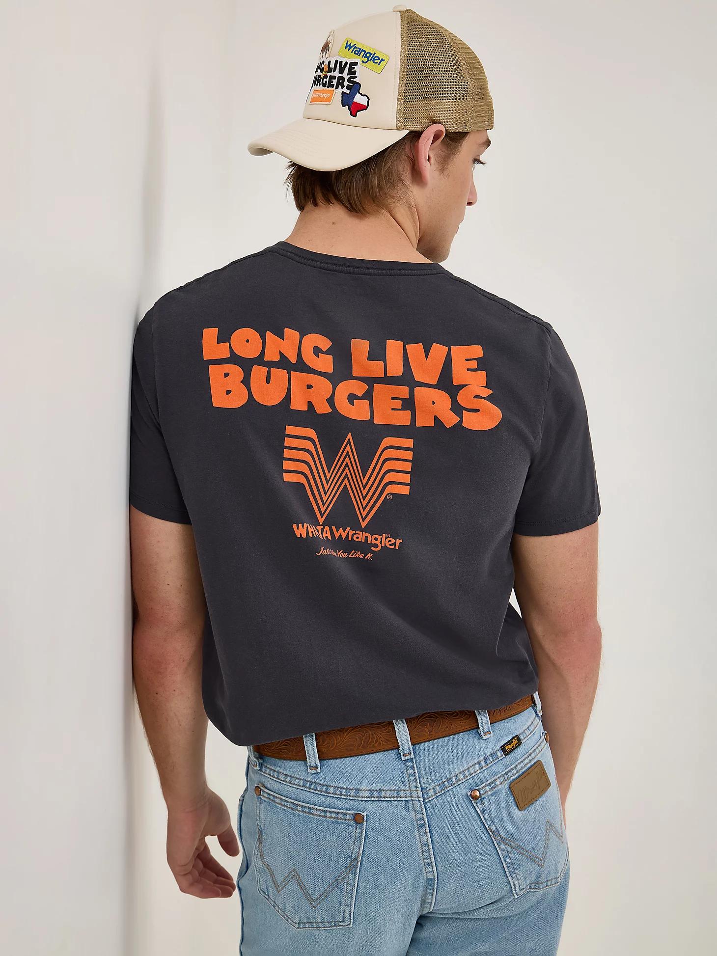 Wrangler x Whataburger Men's Long Live Burgers T-Shirt in Faded Product Image