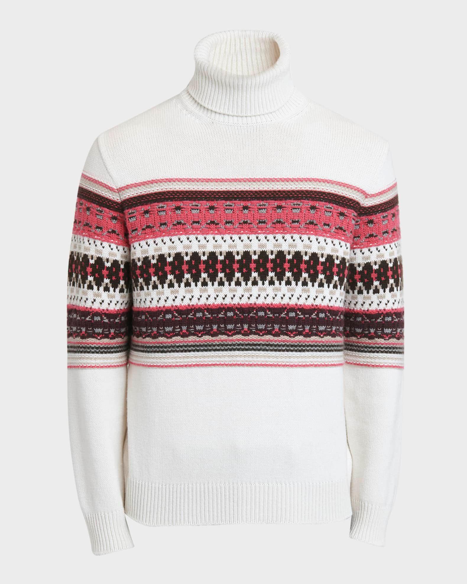 Men's Cashmere Jacquard Fair Isle Turtleneck Sweater Product Image