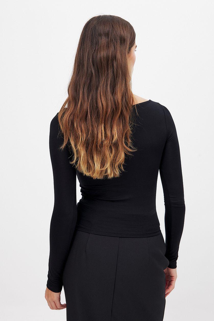 Boat Neck Long Sleeve Top Product Image