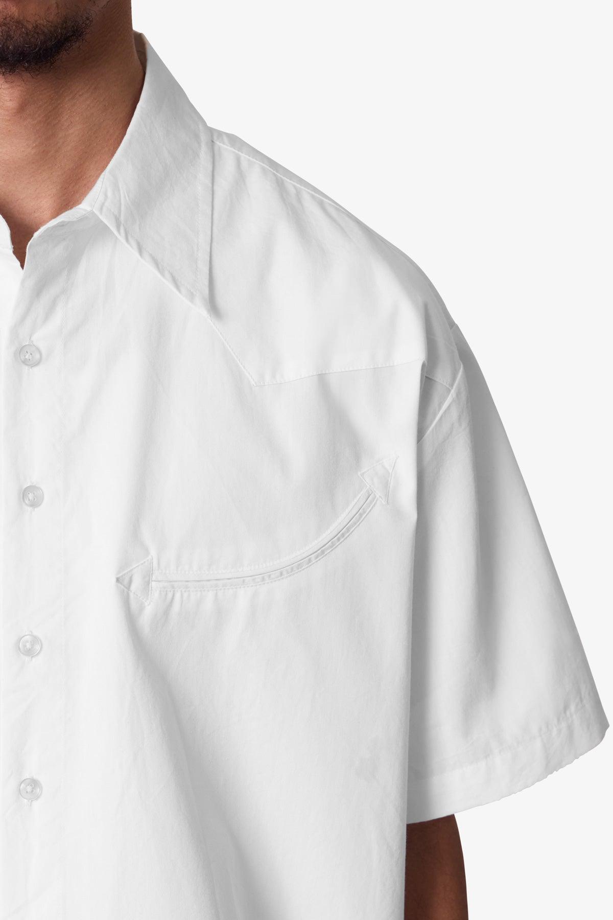 Western Button Up Shirt - White Product Image