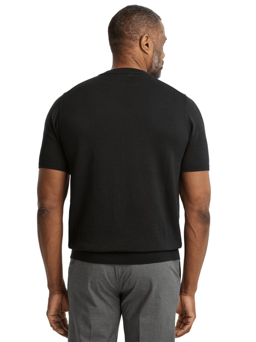 Supima Cotton Crew Neck Sweater - Black Product Image
