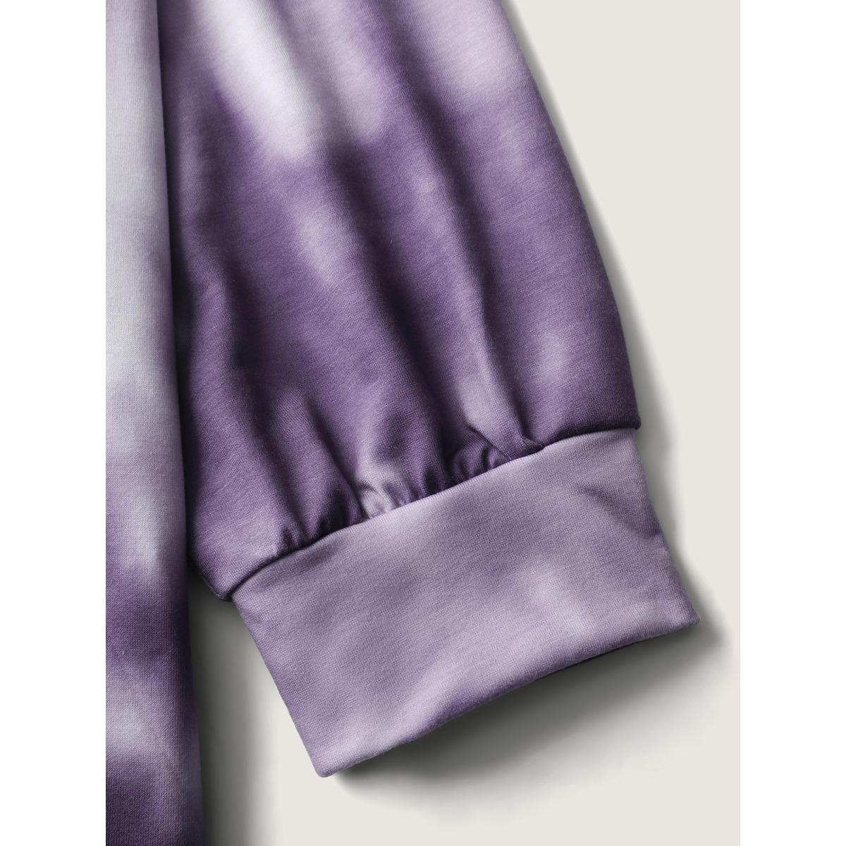 Plus Size Heart Color Blend Relaxed-Fit Sweatshirt Women Mauve Leisure Non Round Neck Casual Sweatshirts BloomChic 14-16/1X Product Image