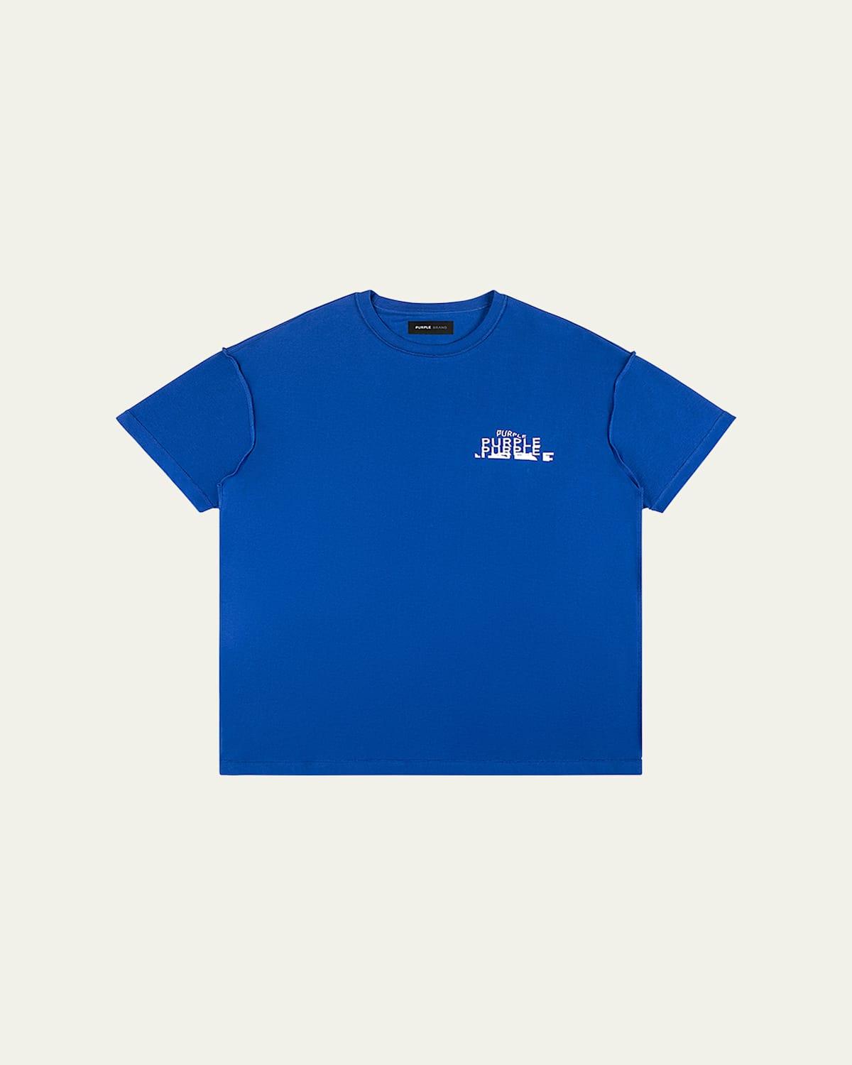 Mens Repeat-Logo Textured T-Shirt Product Image