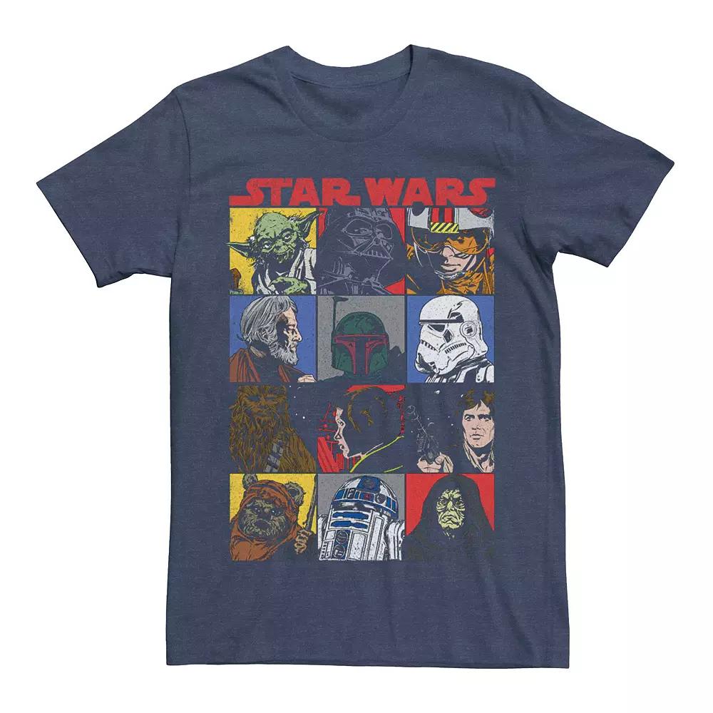 Men's Star Wars Comic Style Group Panels Graphic Tee, Size: XXL, Navy Grey Product Image