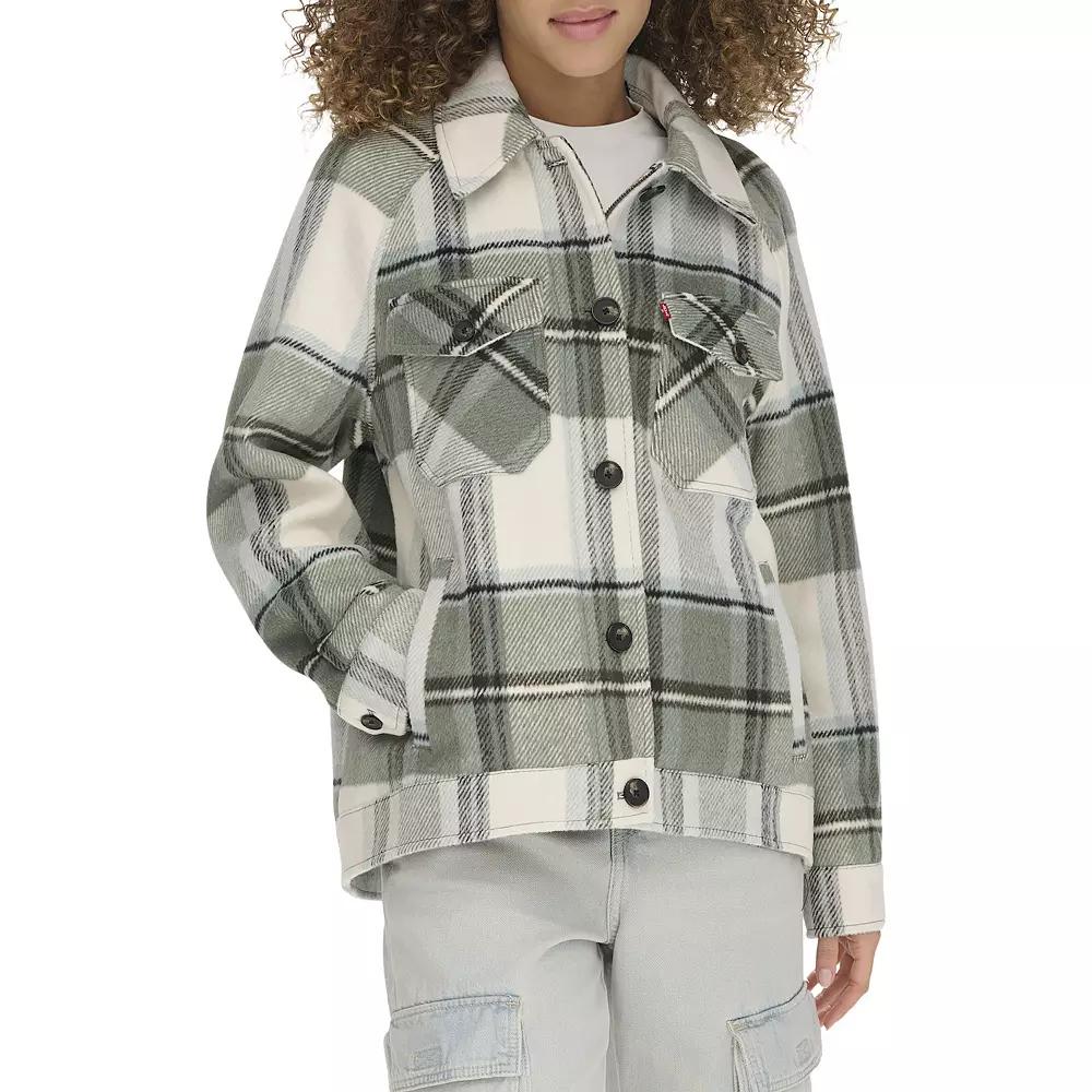 Women's Levi's® Wool Blend Raglan Sleeve Shirt Jacket,  Product Image