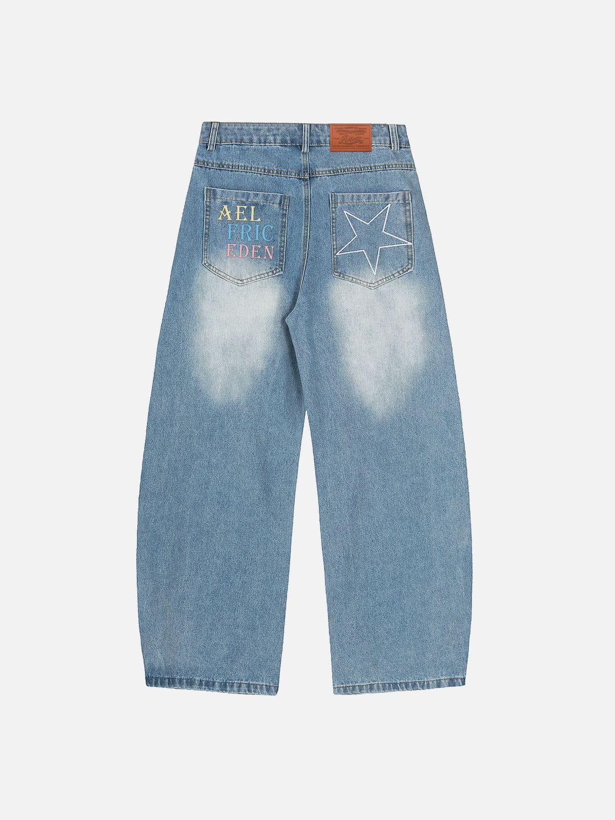Aelfric Eden Baggy Barrel  Colorful Star Jeans Product Image