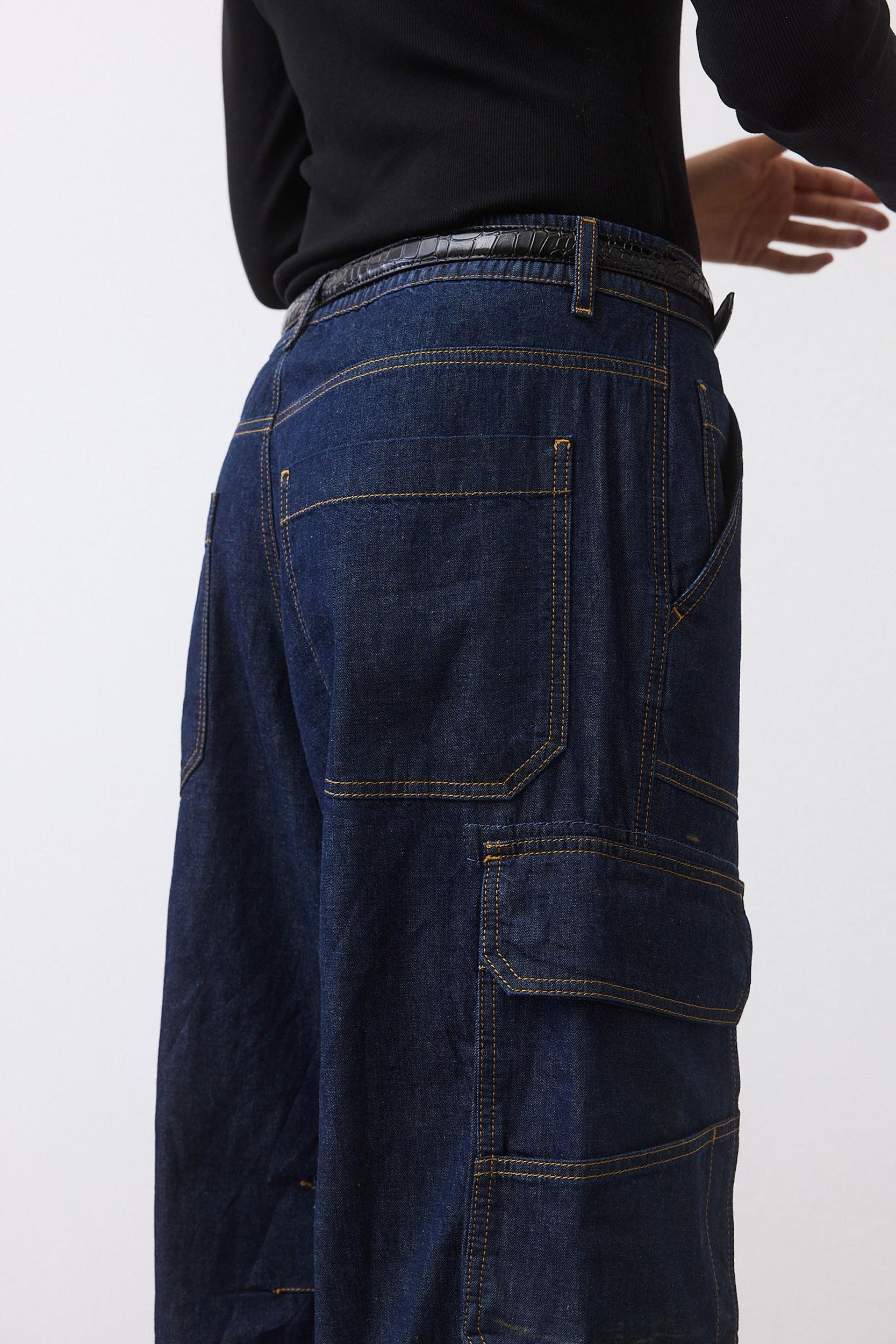 The Petite Off Duty Light Denim Cargo Pants Product Image