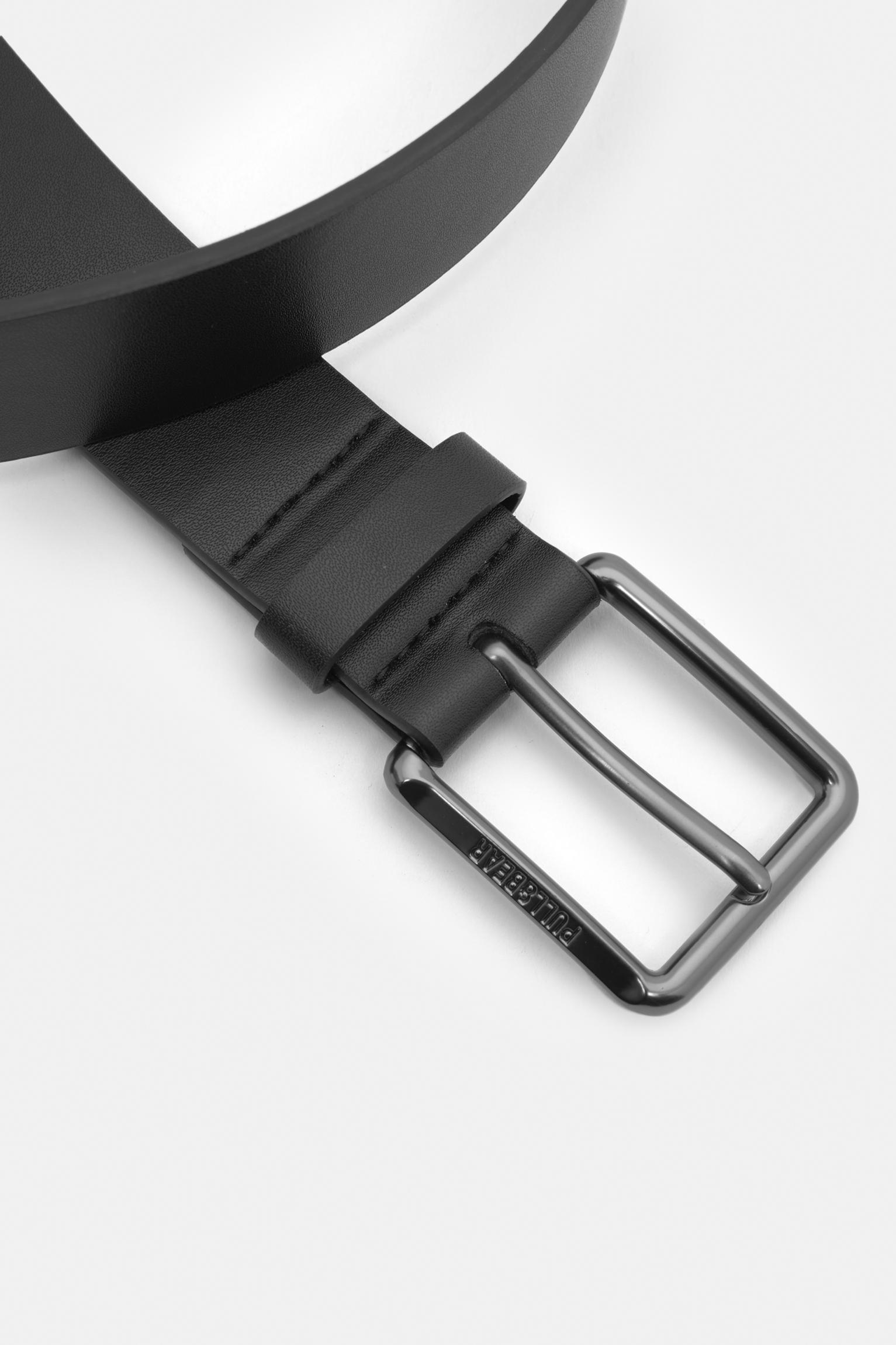 Black faux leather belt Product Image