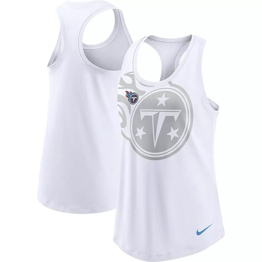 Women's Nike White Tennessee Titans Tri-Blend Scoop Neck Racerback Tank Top, Size: XL Product Image