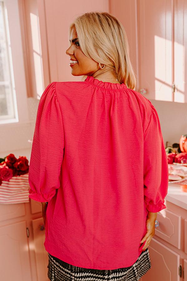 Brunch Date Shift Top in Hot Pink Curves Product Image