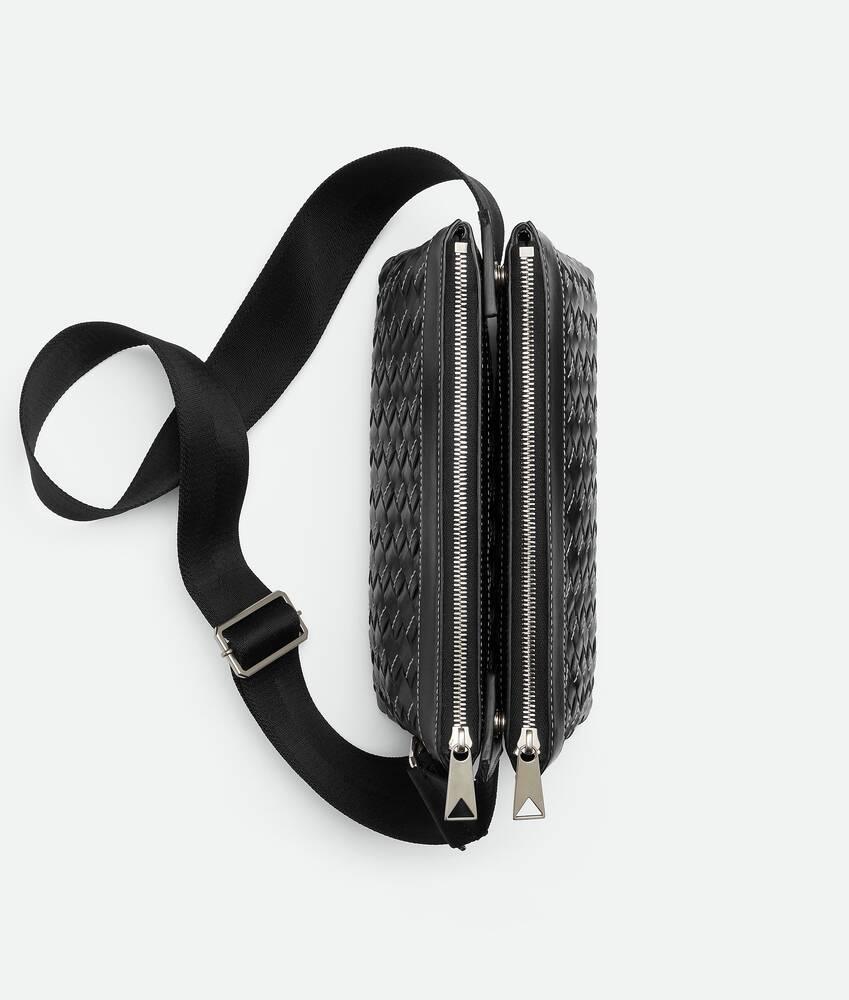 Men's Intrecciato Duo Bag in Black / Natural Product Image