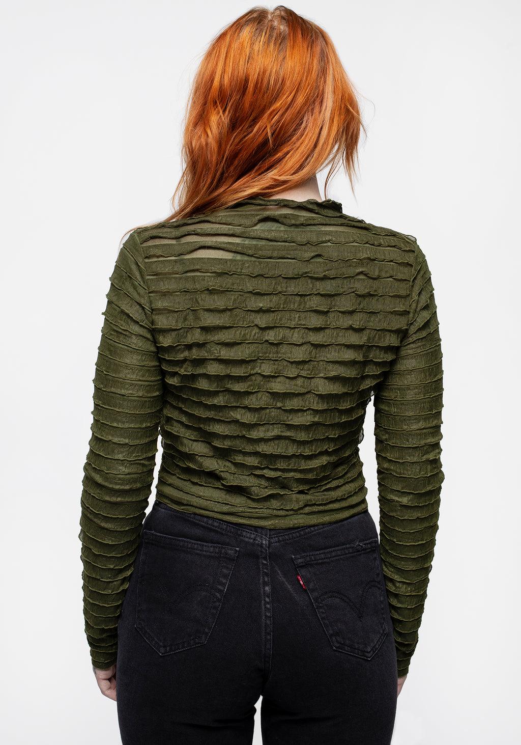 Vitae Striped Crop Top - Green Product Image