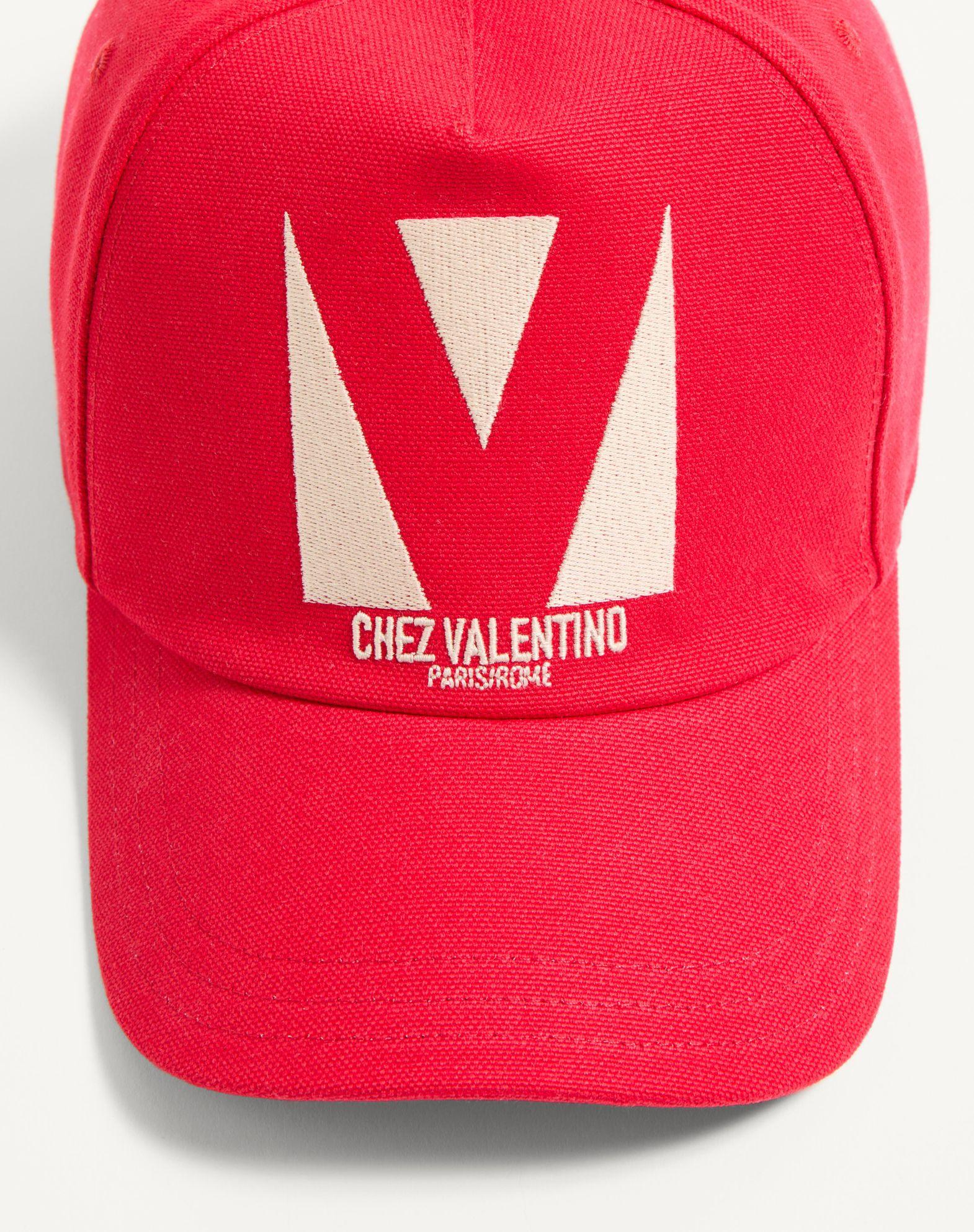 Chez Valentino Cotton Baseball Cap With Embroidery Product Image