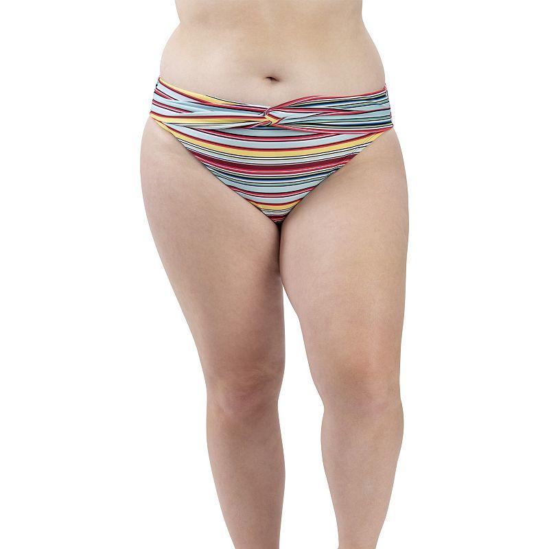 Women's Dolfin Aquashape UPF 50+ Print Twist-Front Swim Briefs, Size: Medium, Nautical Product Image