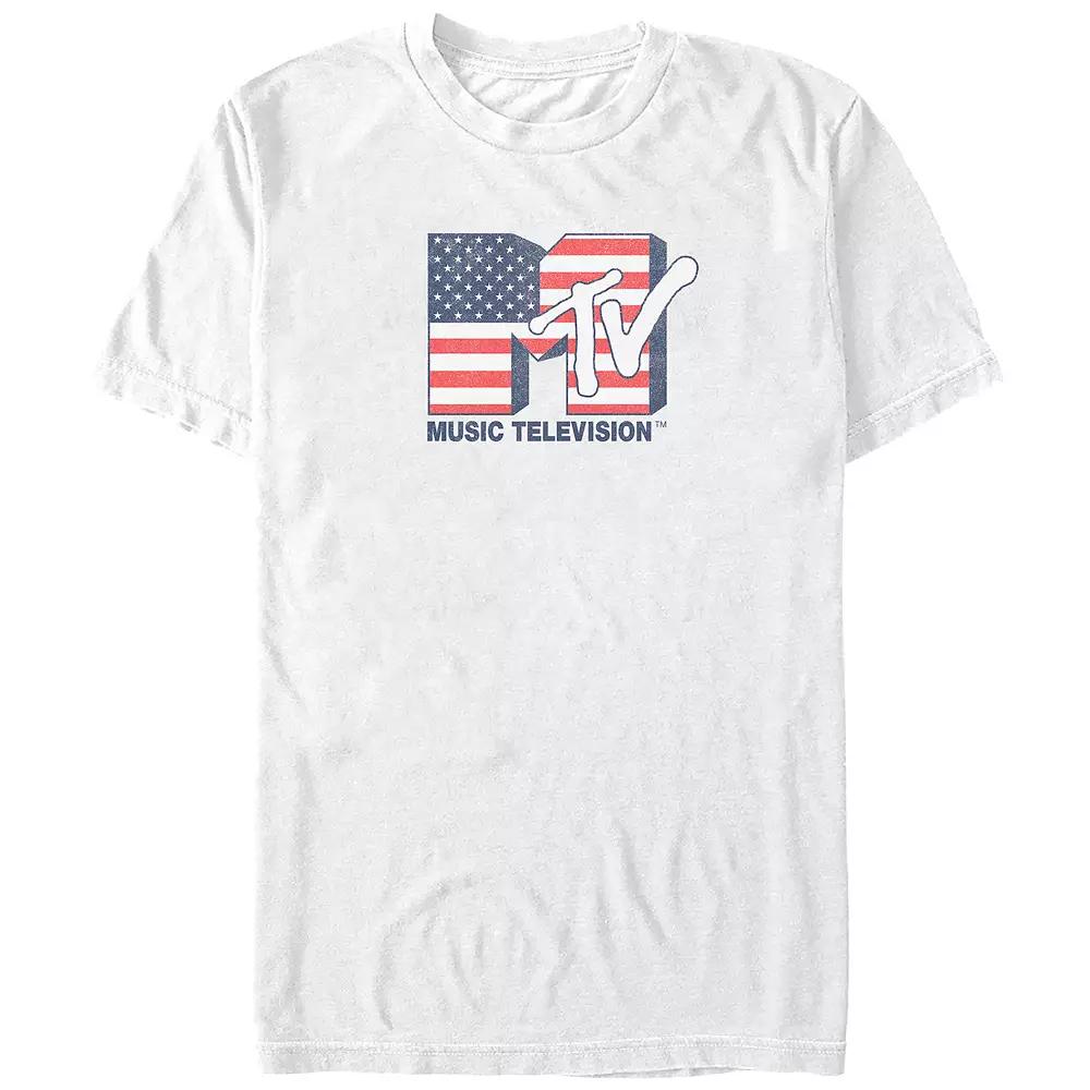 Big & Tall MTV USA Flag Print Logo Graphic Tee, Men's,  Product Image