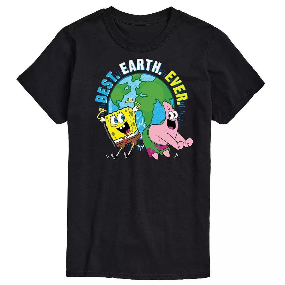 Big & Tall Nickelodeon SpongeBob SquarePants Best Earth Ever Graphic Tee, Mens Blue Product Image