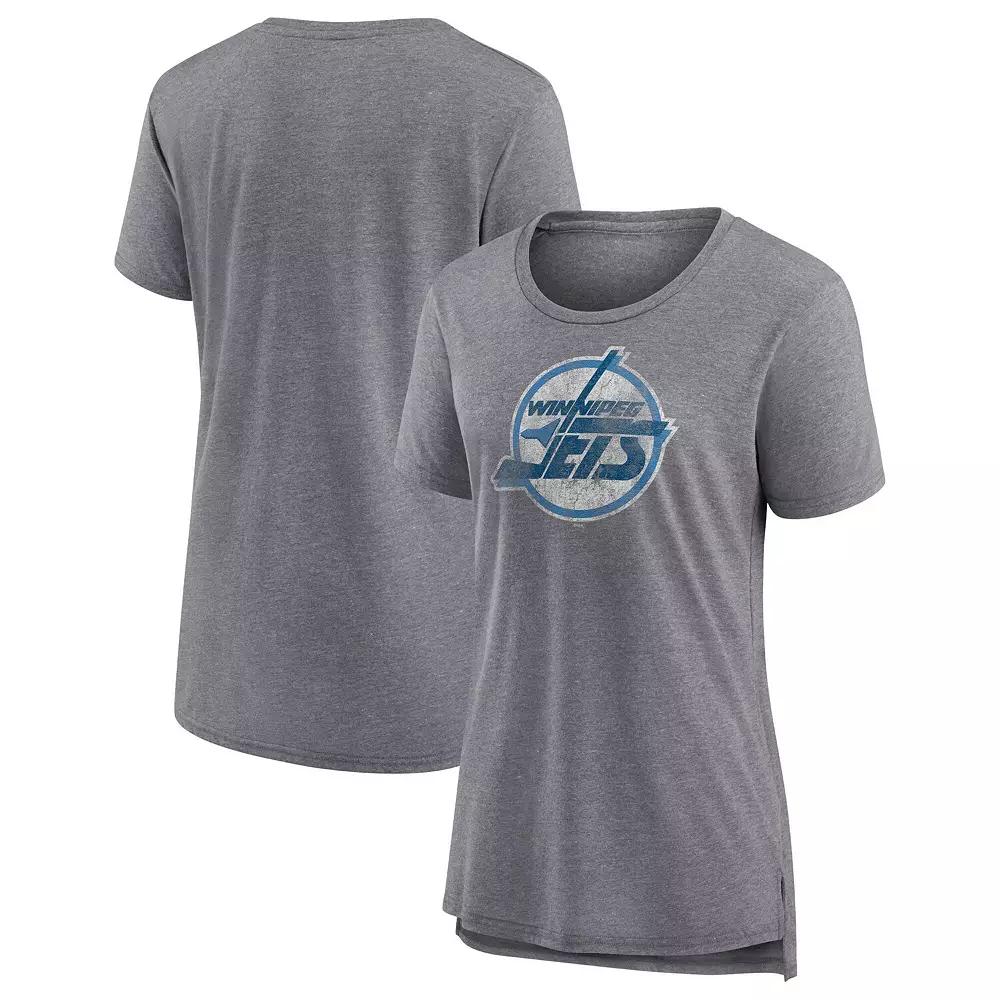 Women's Fanatics Heather Gray Winnipeg Jets Special Edition 2.0 Modern T-Shirt,  Product Image