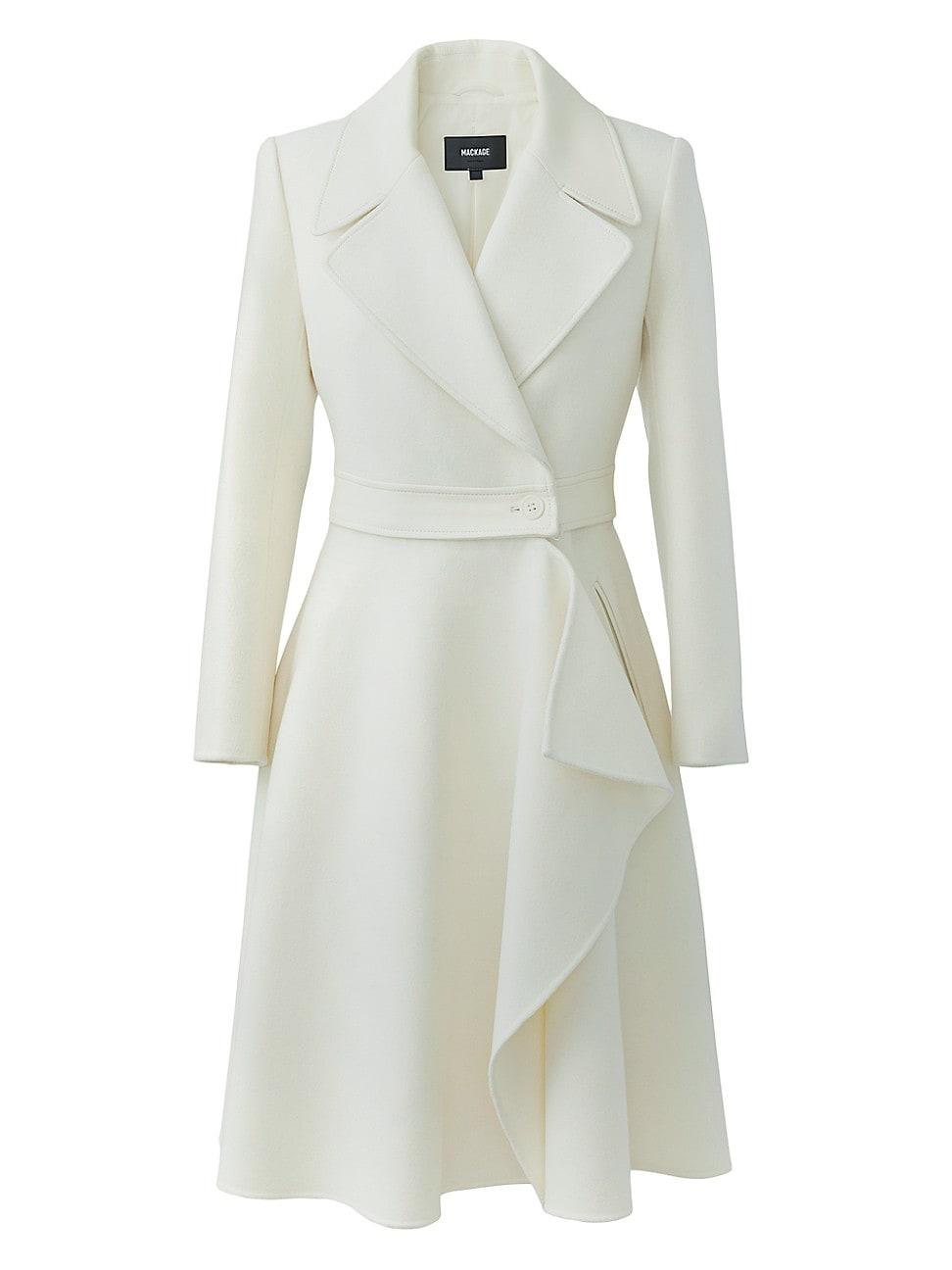 Womens Rose Wool and Leather Coat Product Image