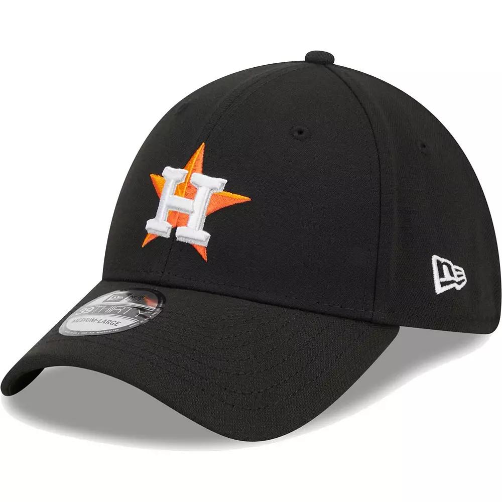 Men's New Era Black Houston Astros Logo 39THIRTY Flex Hat,  Product Image