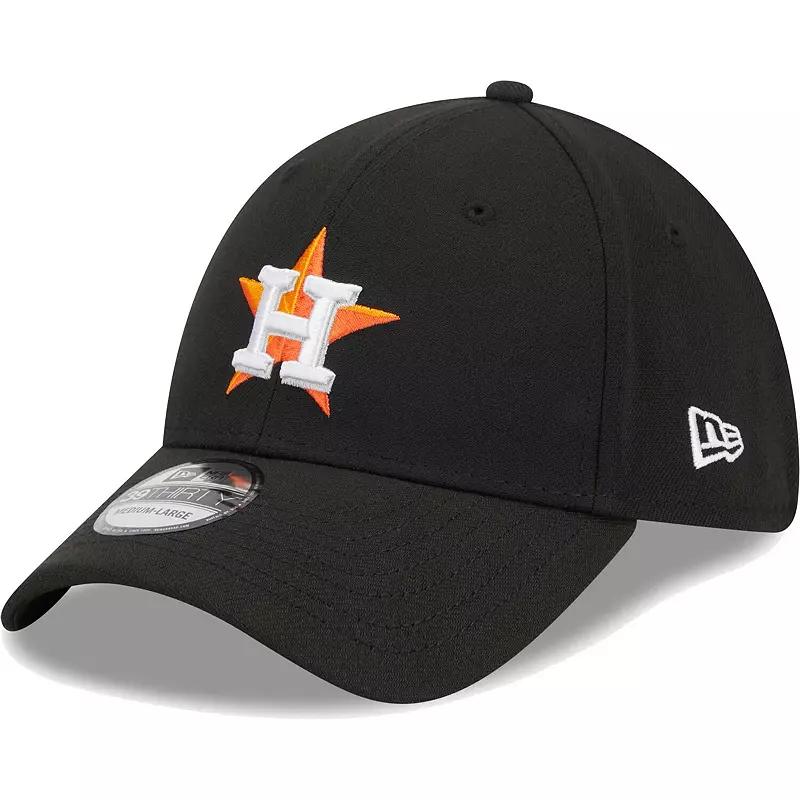 Men's New Era Black Houston Astros Logo 39THIRTY Flex Hat,  Product Image