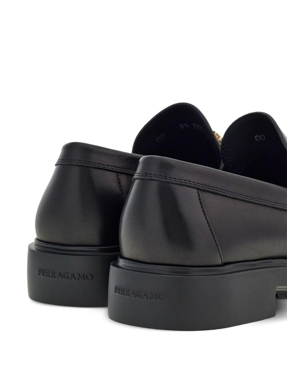 Gancini-plaque leather loafers Product Image