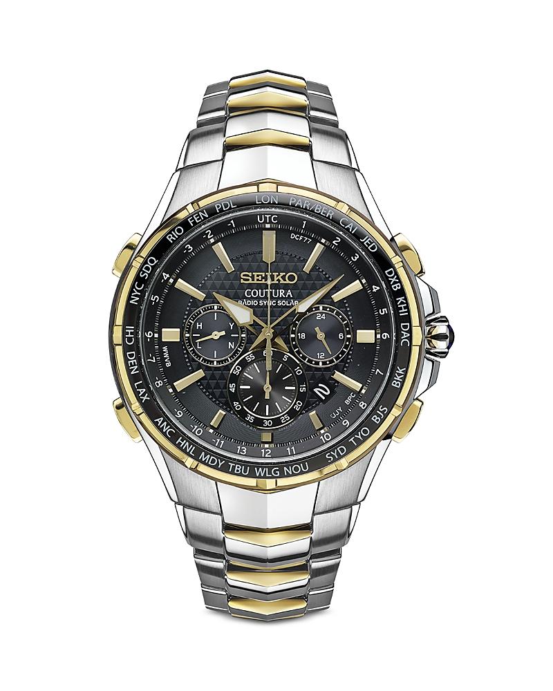 Seiko Mens Coutura Stainless Steel Solar Chronograph Watch - SSG009, Silver Tone Product Image