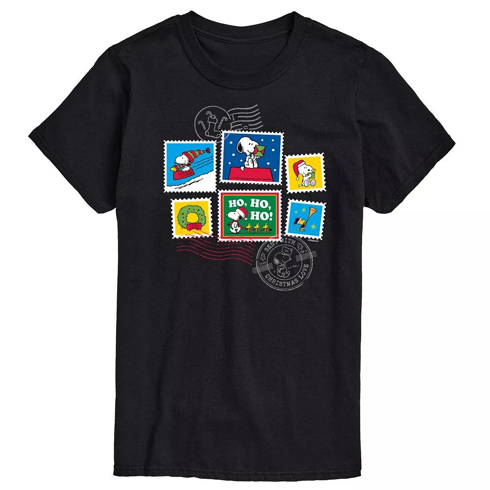 Men's Peanuts Snoopy & Woodstock Holiday Stamp Graphic Tee,  Product Image
