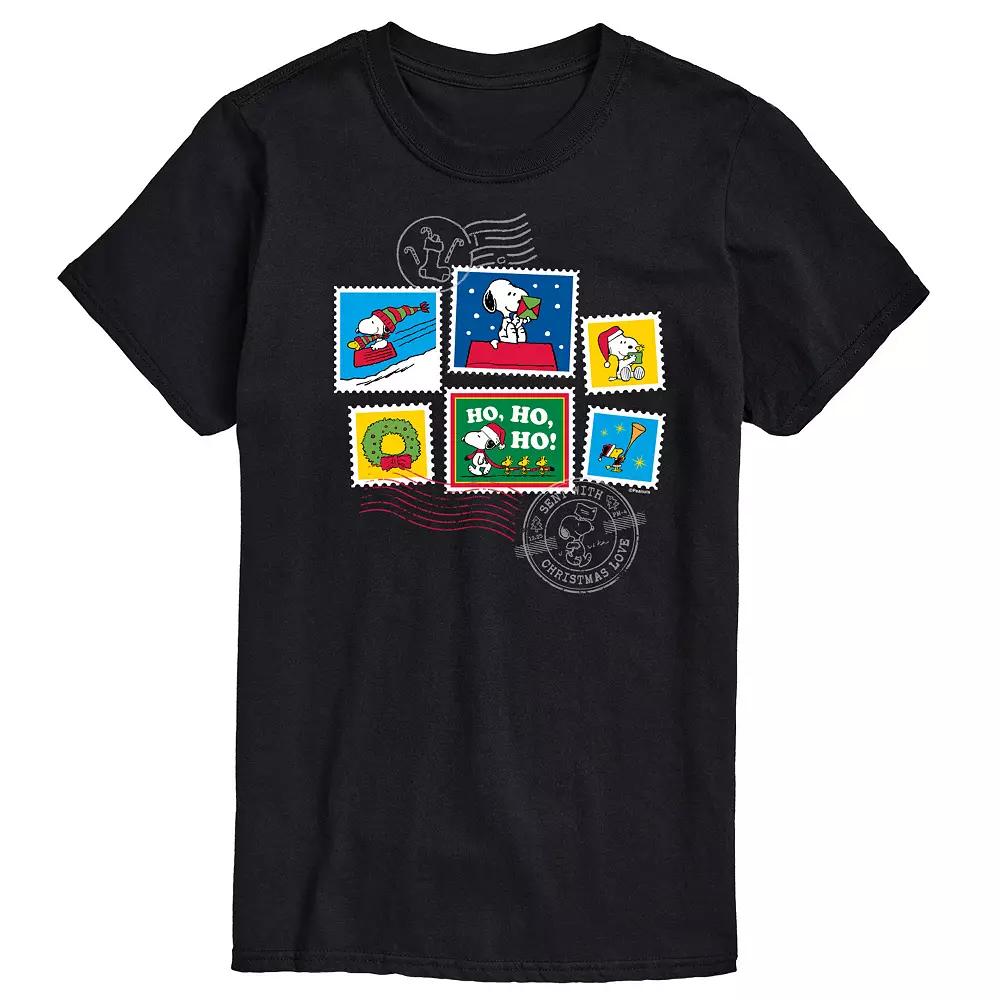 Men's Peanuts Snoopy & Woodstock Holiday Stamp Graphic Tee,  Product Image