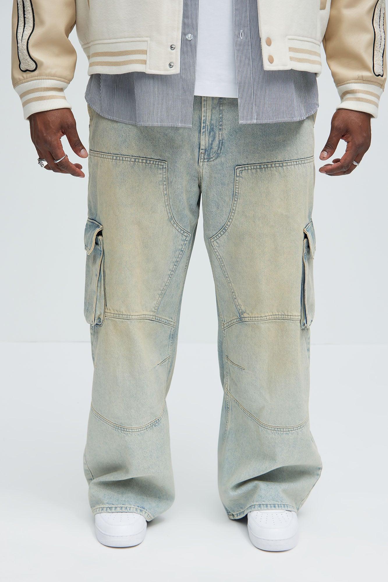 Micah Baggy Moto Jeans - Light Blue Wash Product Image